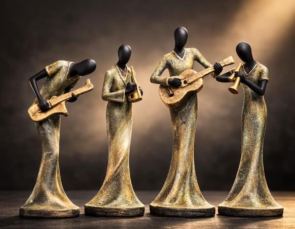 Abstract Musician Figurines Set – Modern Art Showpiece for Living Room & Office Décor