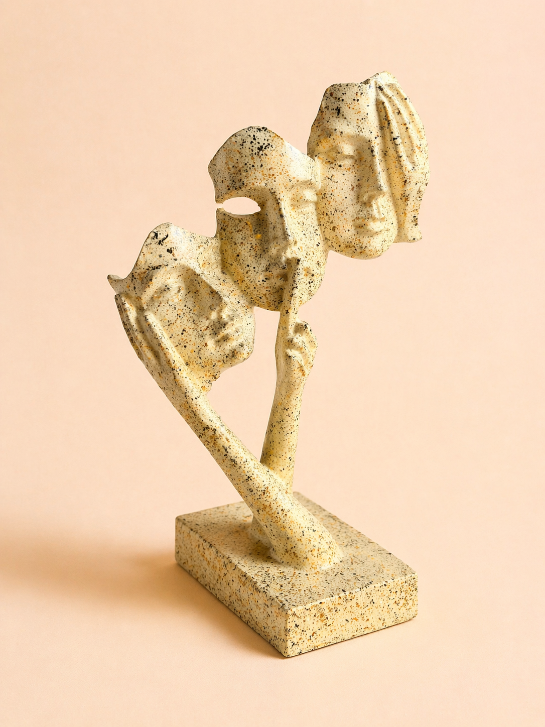 handcrafted abstract face sculpture