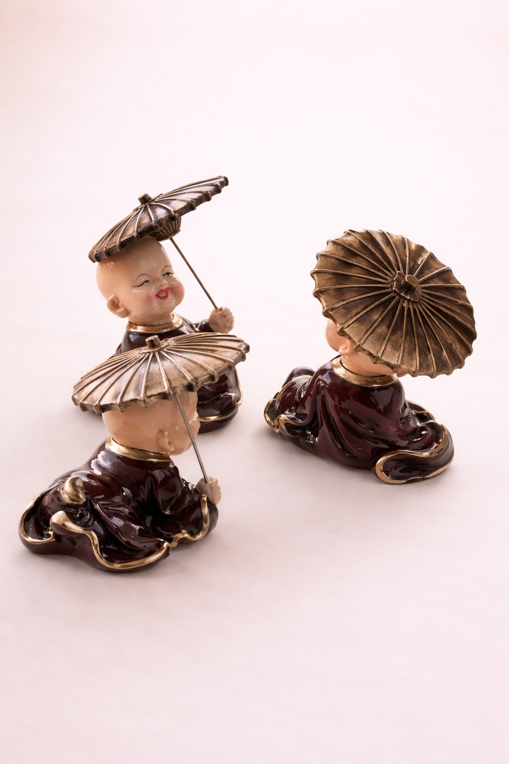 handcrafted monk showpiece set