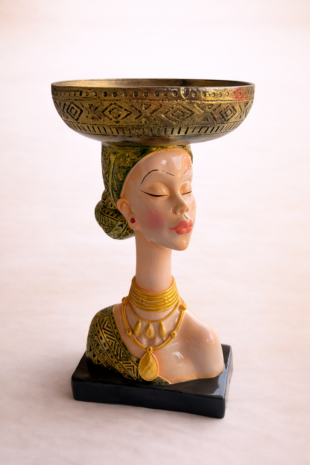 handcrafted lady face bowl