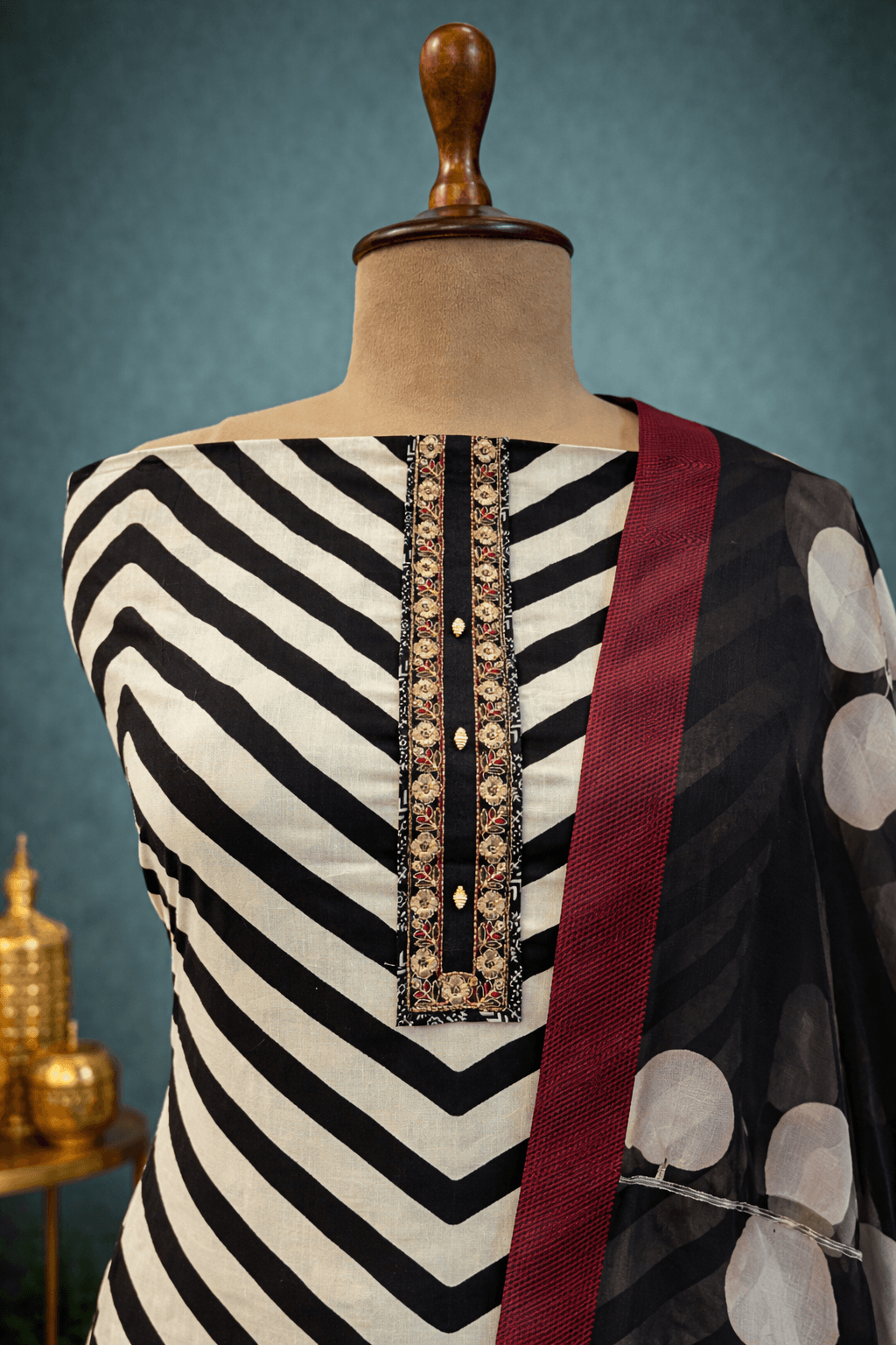 black and white designer suit set India modern wear