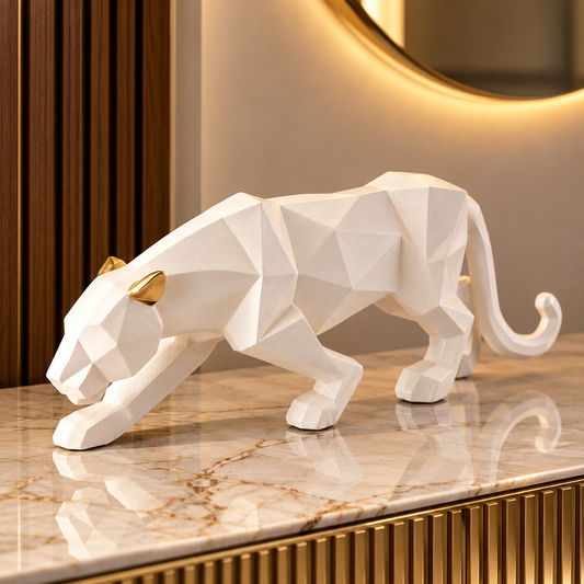 Geometric Panther Sculpture