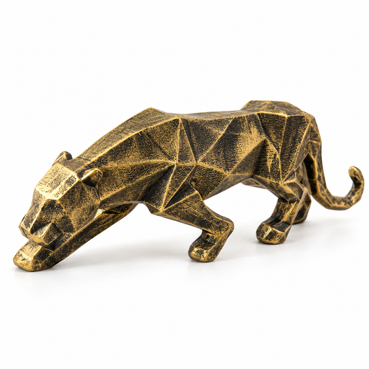 Geometric Panther Sculpture