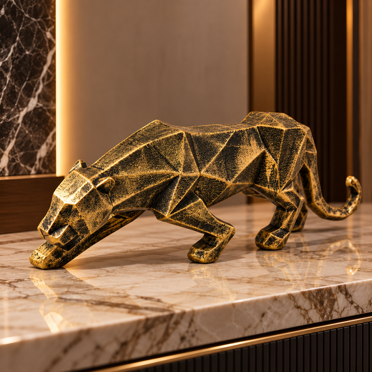 Geometric Panther Sculpture