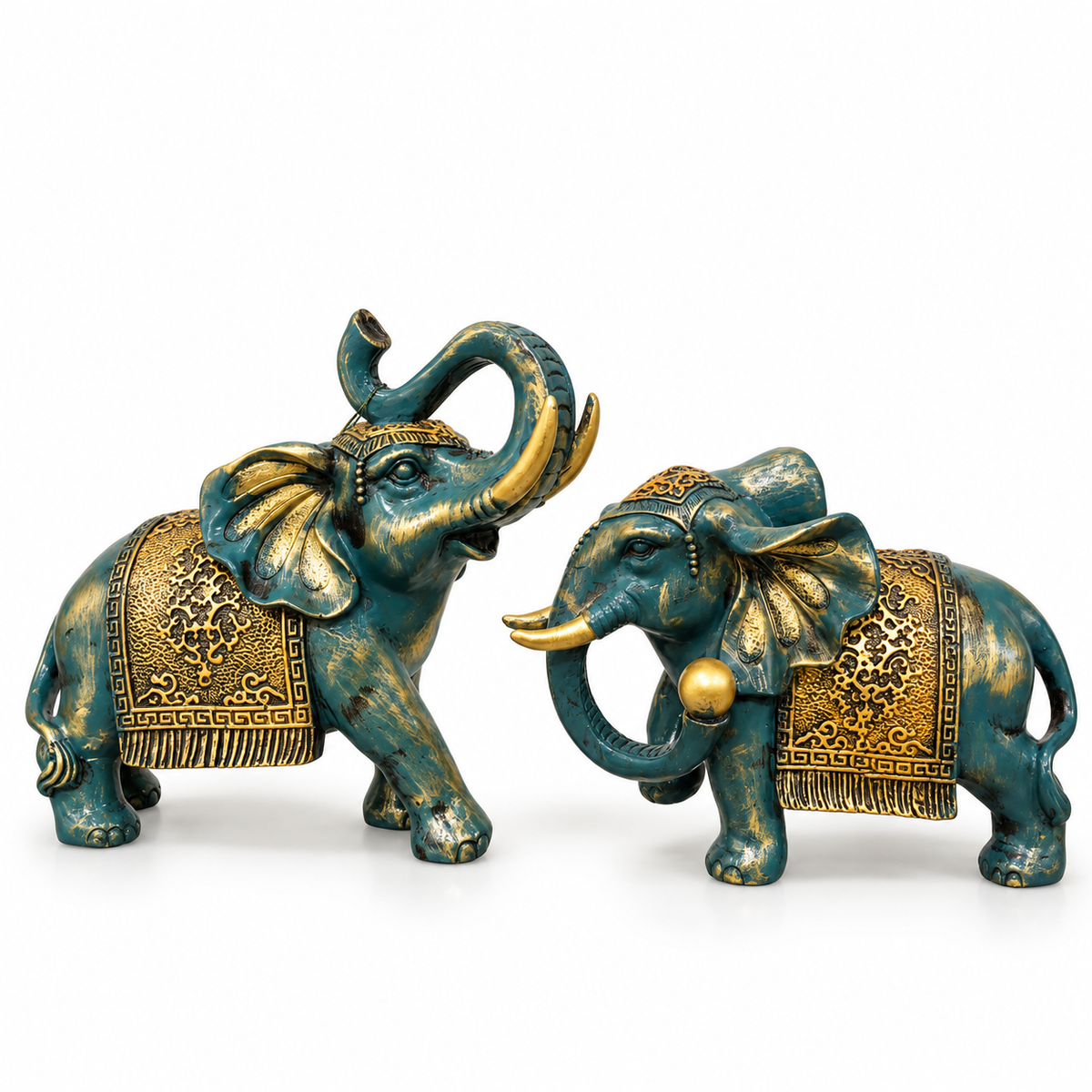Luxury Elephant Statue Set for Home Decor, Office Table & Gift