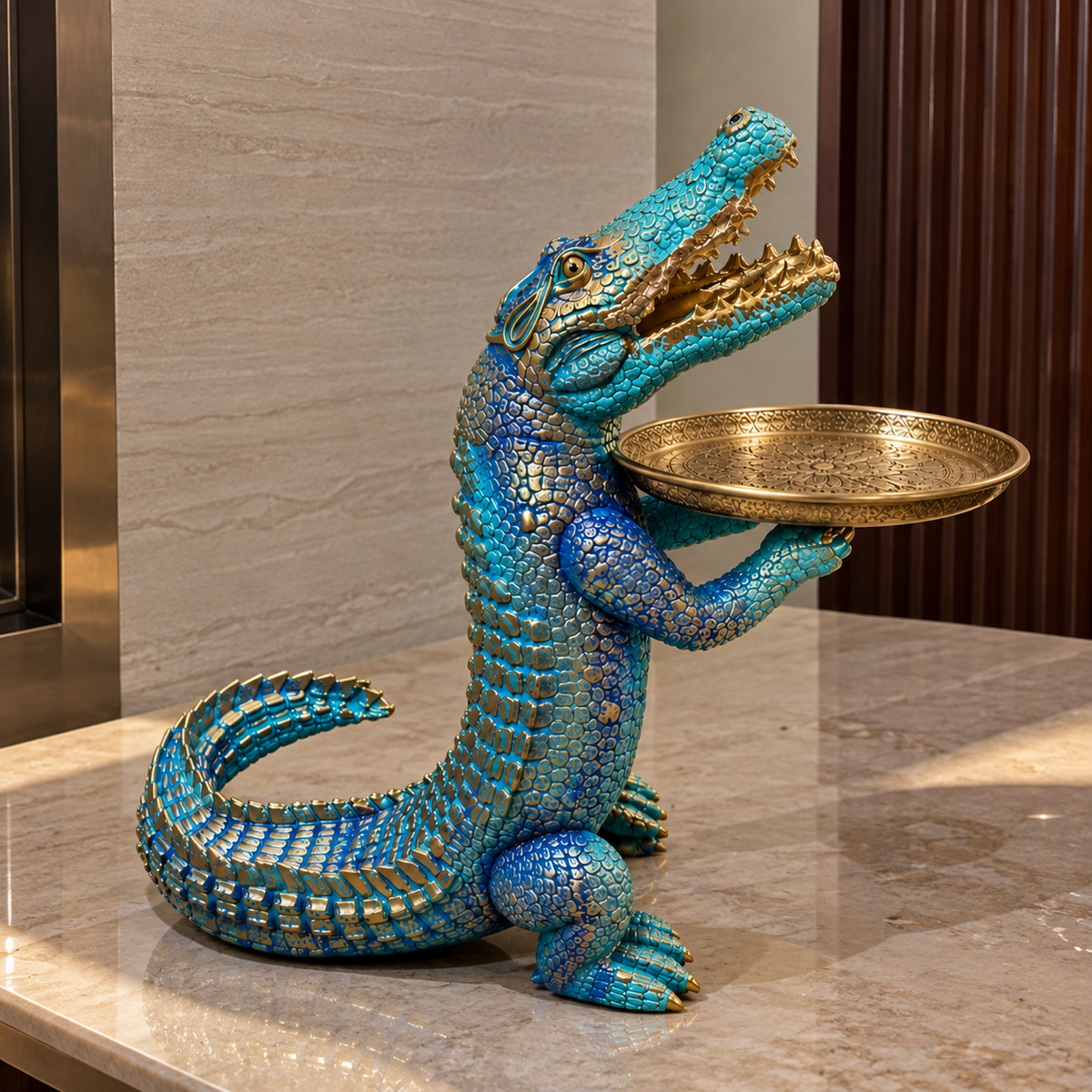 Blue Crocodile Serving Tray