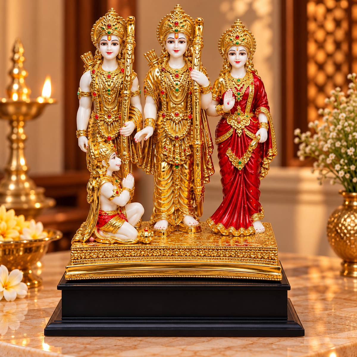 Premium Resin Ram Darbar (9x6.5x13.5 inches)