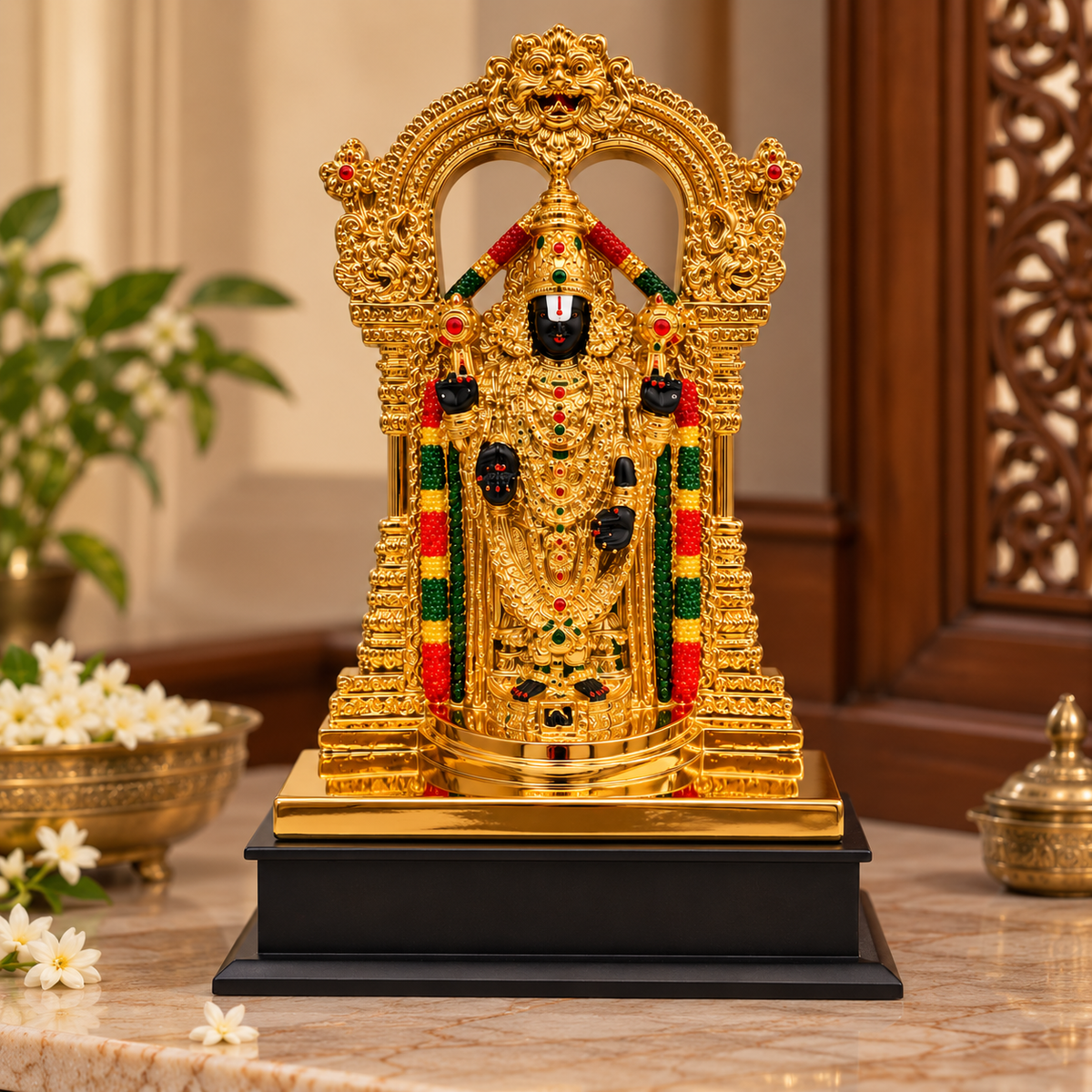 Premium Tirupati Balaji Idol with Gold Finish