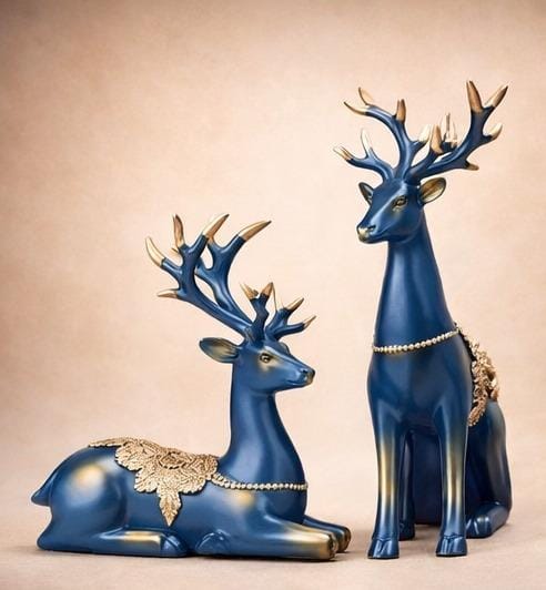 Blue Gold Deer Figurine | Luxury Home Decor India Online – INDIAN SHOP ...