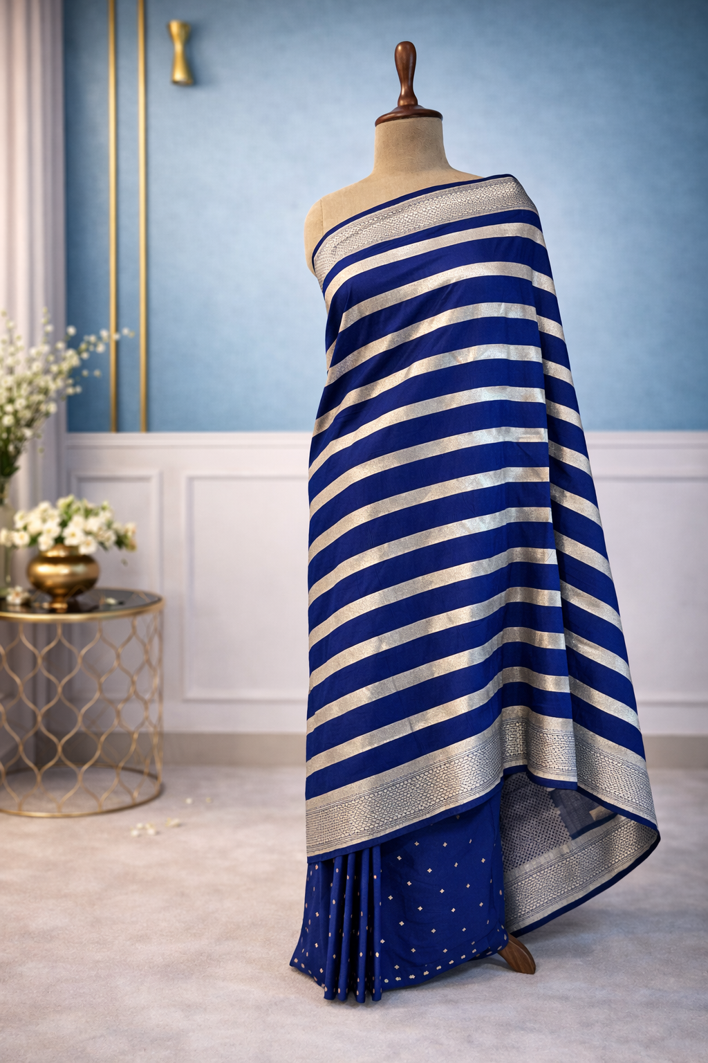 Royal Blue Banarasi Saree