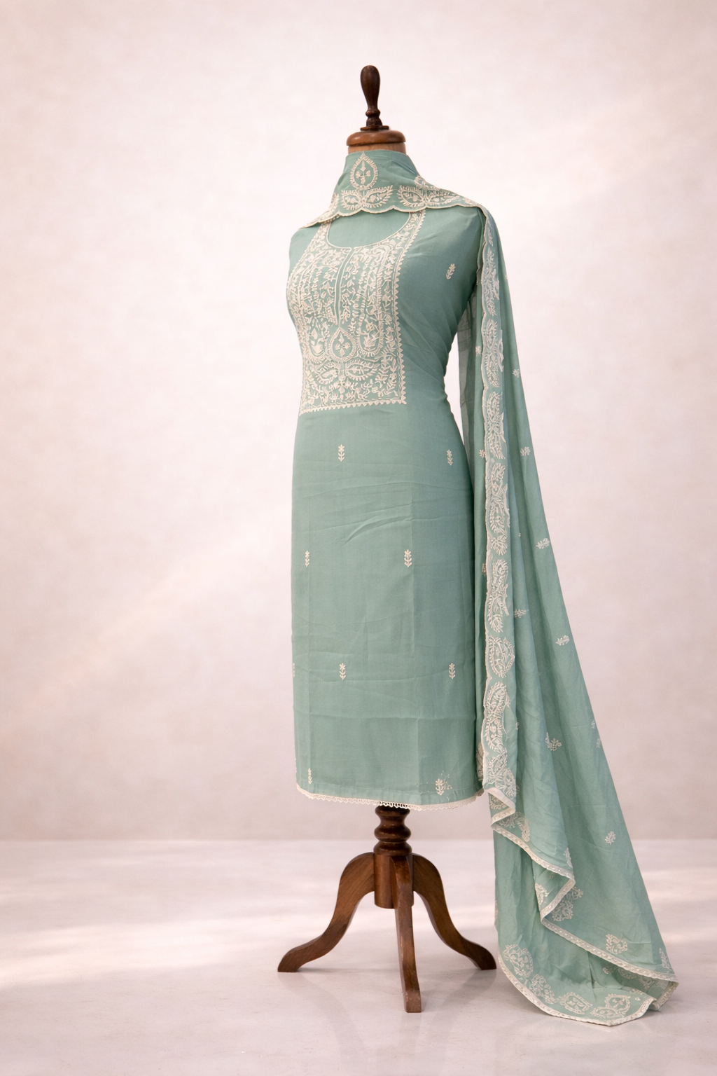mint green embroidered suit set India summer ethnic outfit