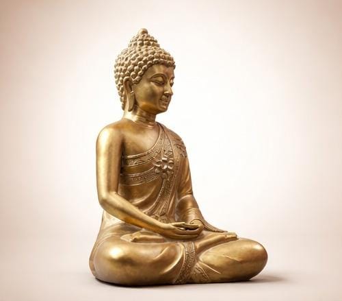 Luxury Gold Buddha Sitting Statue – Peaceful Zen Decor for Home, Temple & Meditation Room