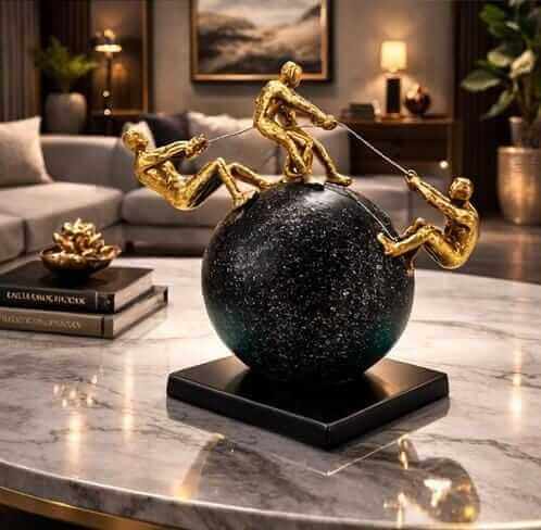 Abstract Tug of War Sculpture Office Decor Showpiece India Luxury home decor