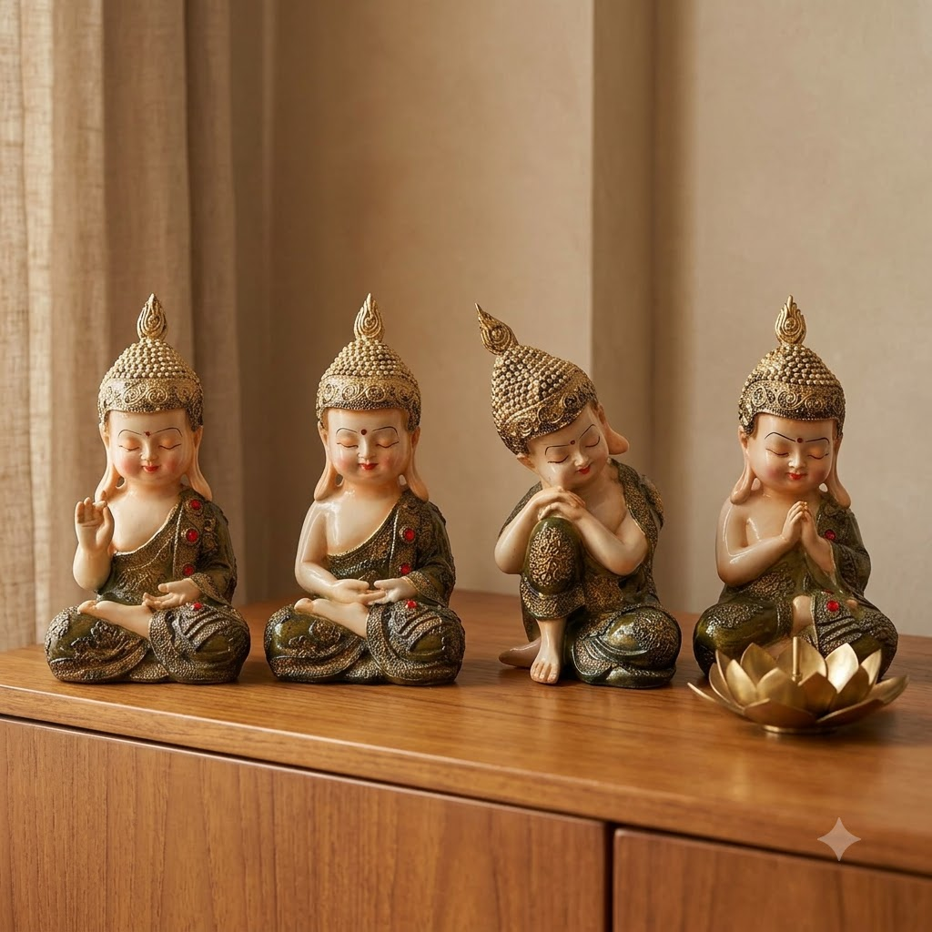 Buddha Monk Set of 4