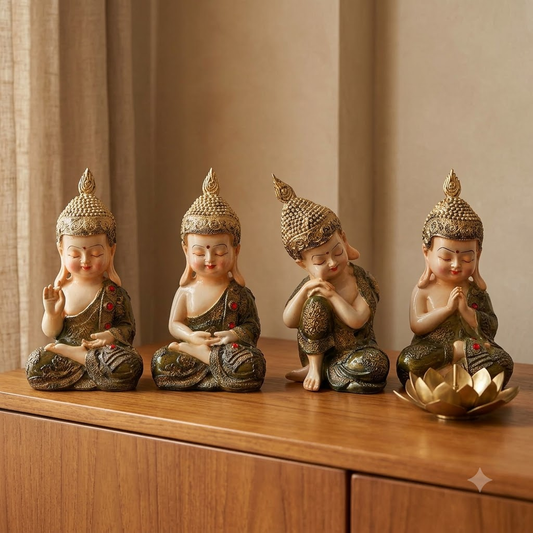 Buddha Monk Set of 4