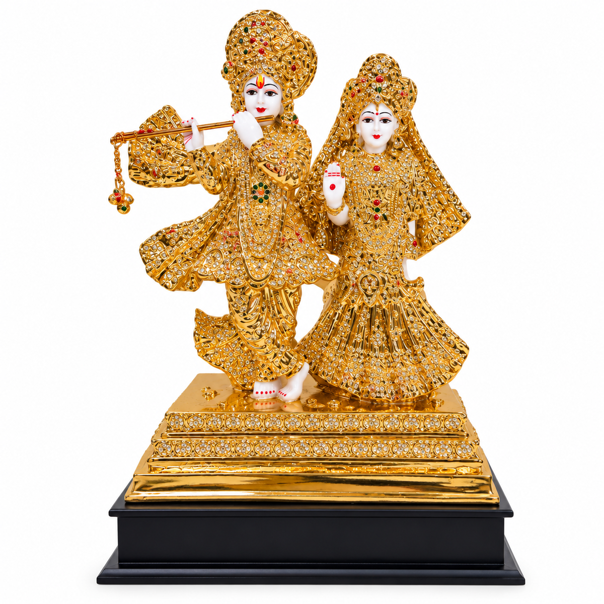 Premium Gold Finish Radha Krishna