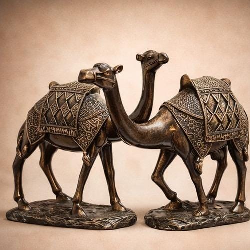 Luxury Camel Pair Table Décor – Artistic Home Interior Accent