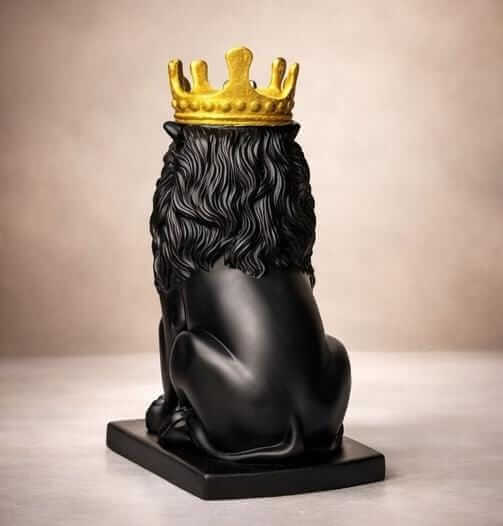 king lion statue with golden crown luxury lion sculpture home office decor India Luxury home decor