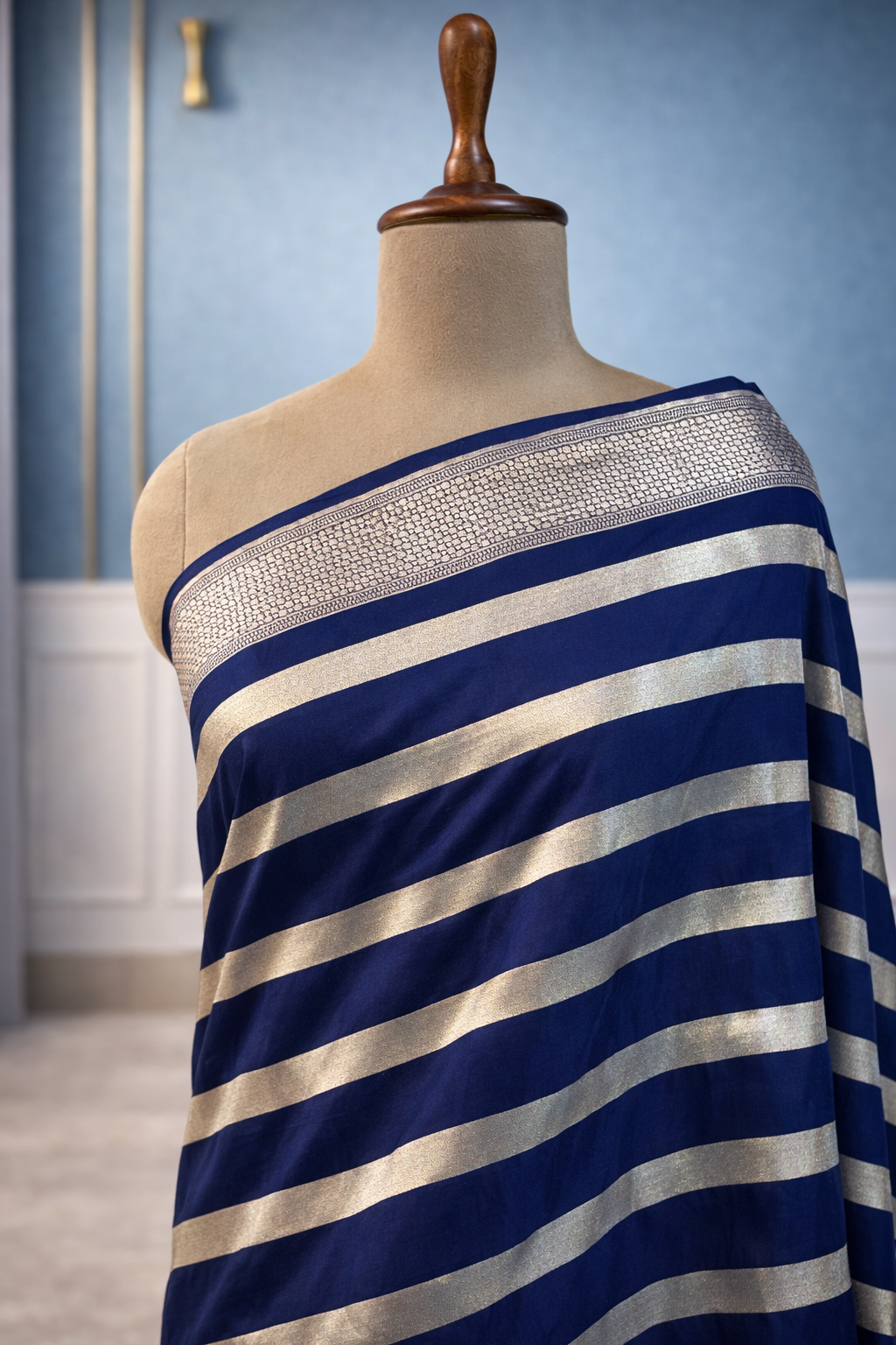 Royal Blue Banarasi Saree