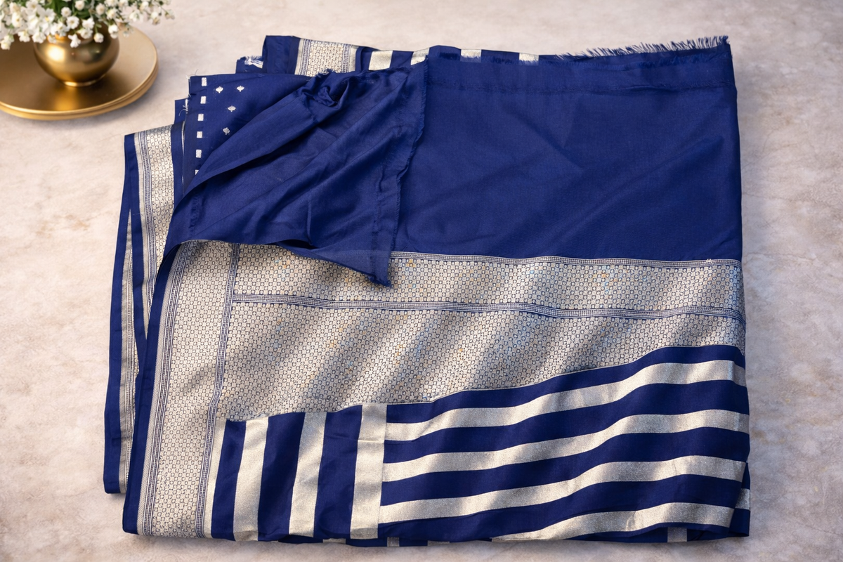 Royal Blue Banarasi Saree