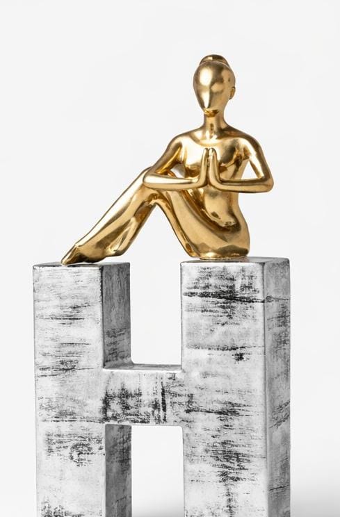 Decorative HOME Letters with Meditating Figures – Luxury Living Room Decor Set