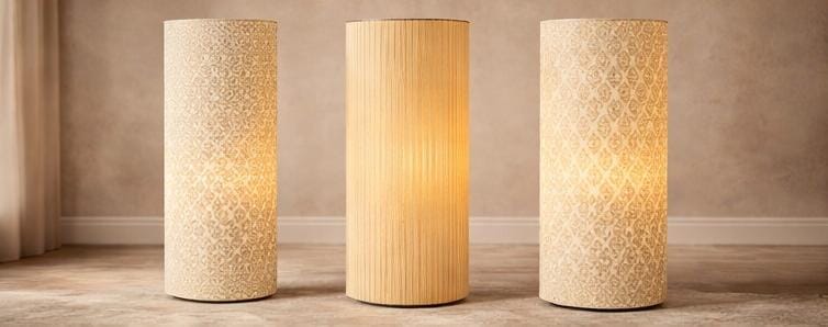 Set of 3 Decorative Cylindrical Floor Lamps – Modern Ambient Lighting for Living Room & Bedroom