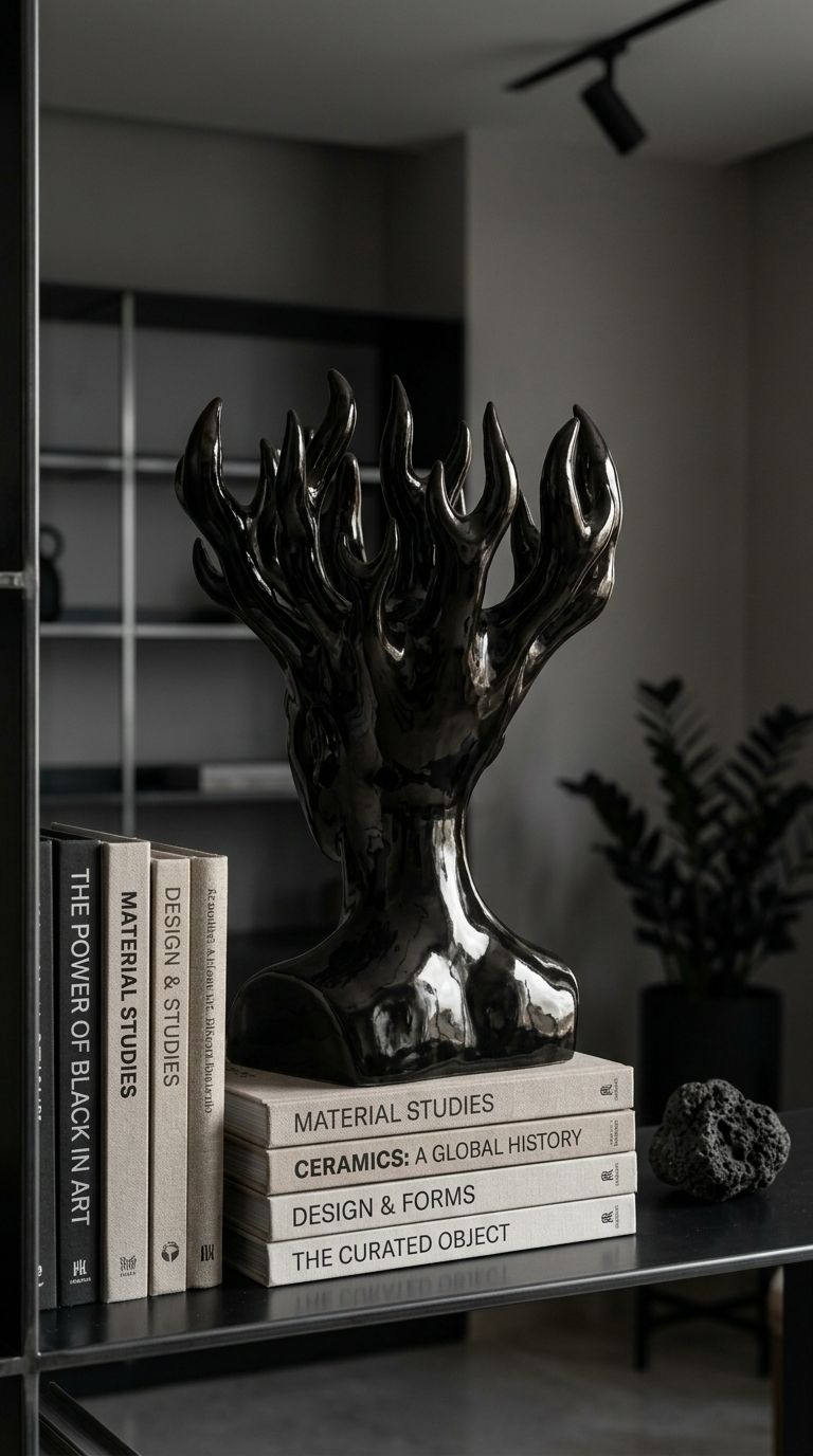 Modern Fire Lady Face Sculpture -Handcrafted Modern Home Decor