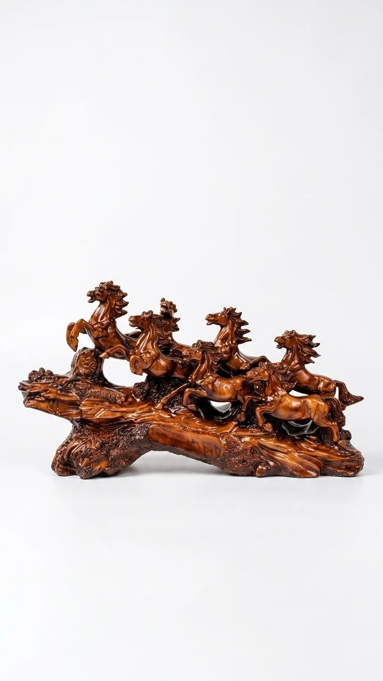 Handcrafted Seven Running Horses Showpiece – Decor for Home & Office