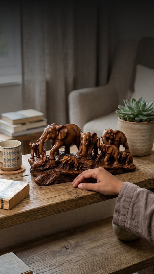 Elephant family showpiece for home decor India – Symbol of Strength, Unity & Good Luck for Luxury Home Decor India