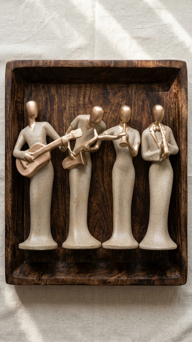 Handcrafted Musician Sculpture Set