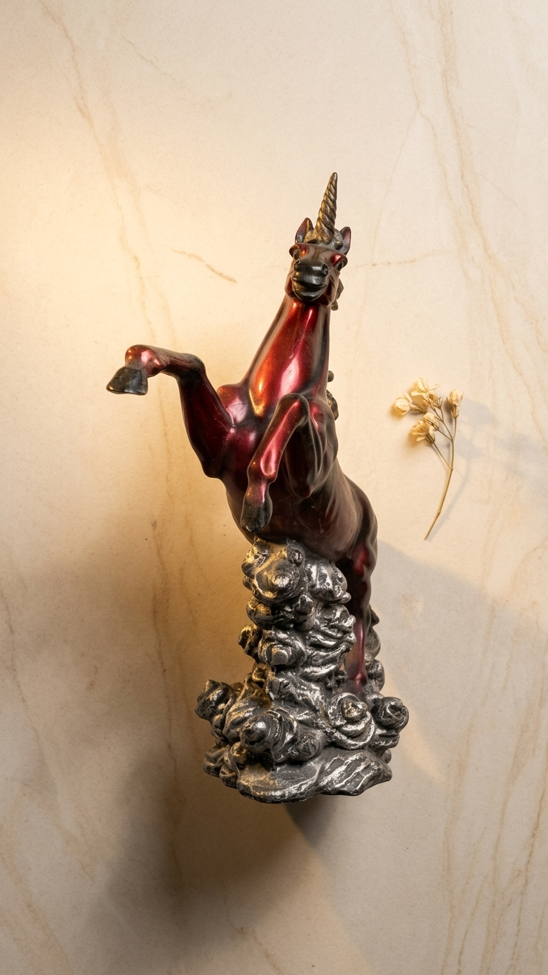 handcrafted unicorn horse showpiece