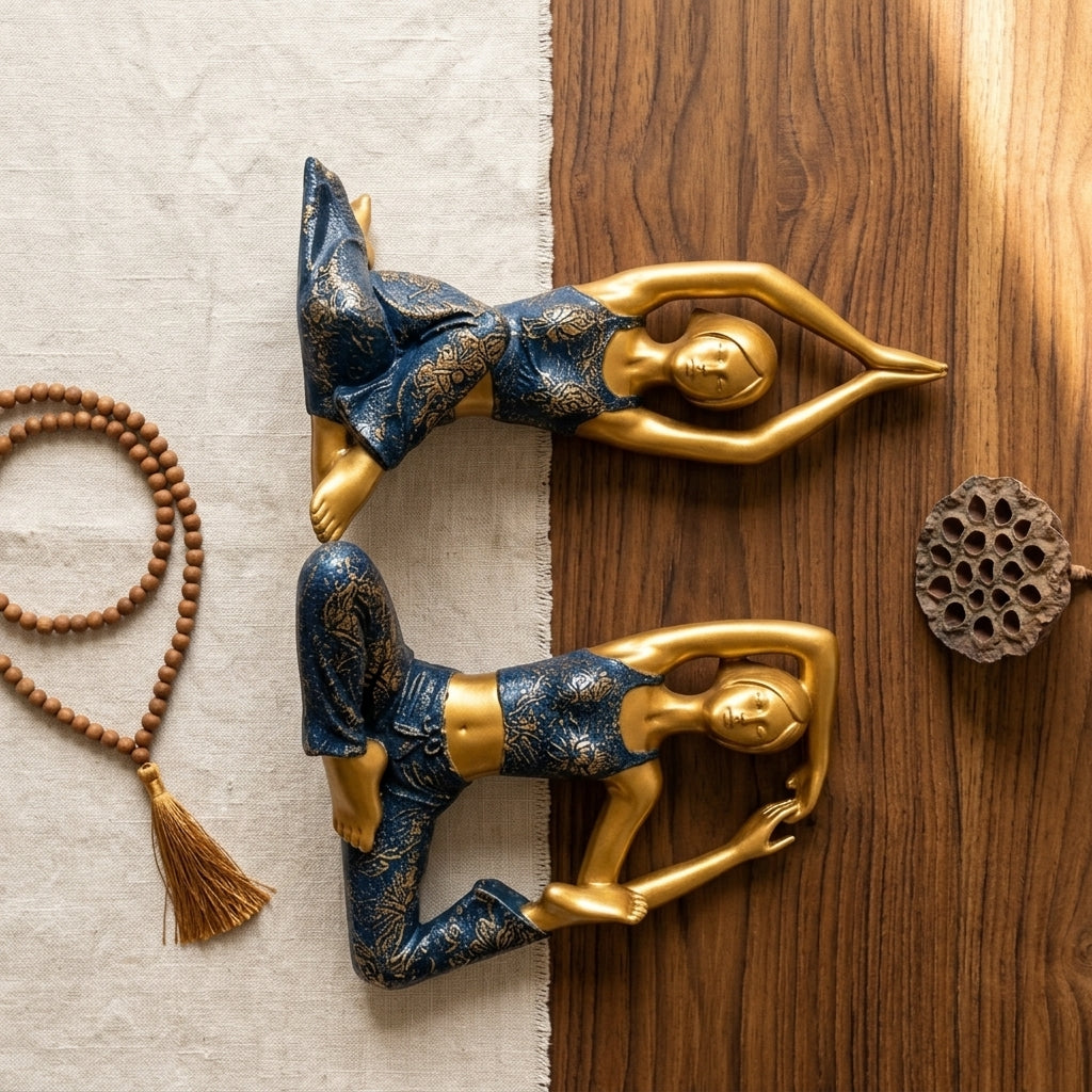Yoga pose figurine set for home decor India – Luxury Home Decor Showpieces India