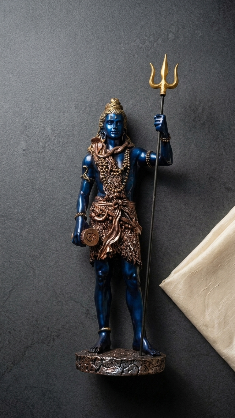 Lord Shiva Statue with Trishul for Home Decor