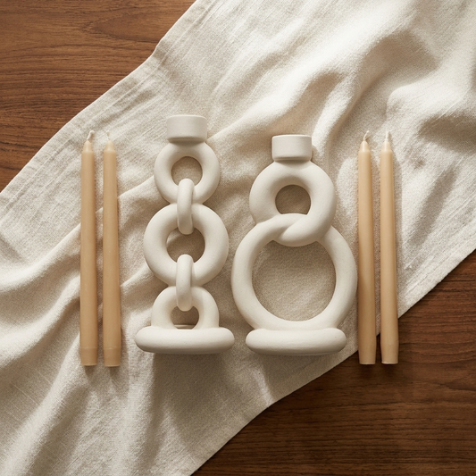 Interlocking Ring Candle Holder Set