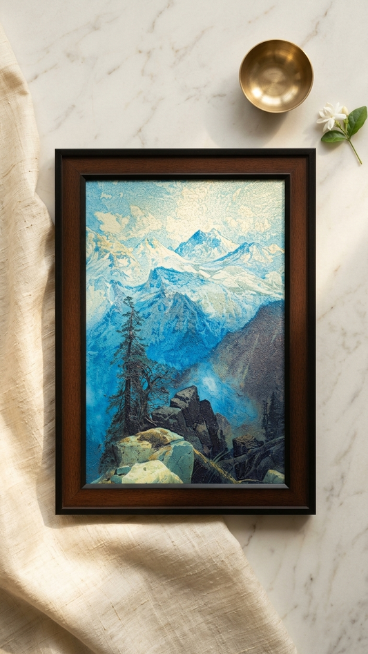 Handcrafted Mountain Landscape Wall