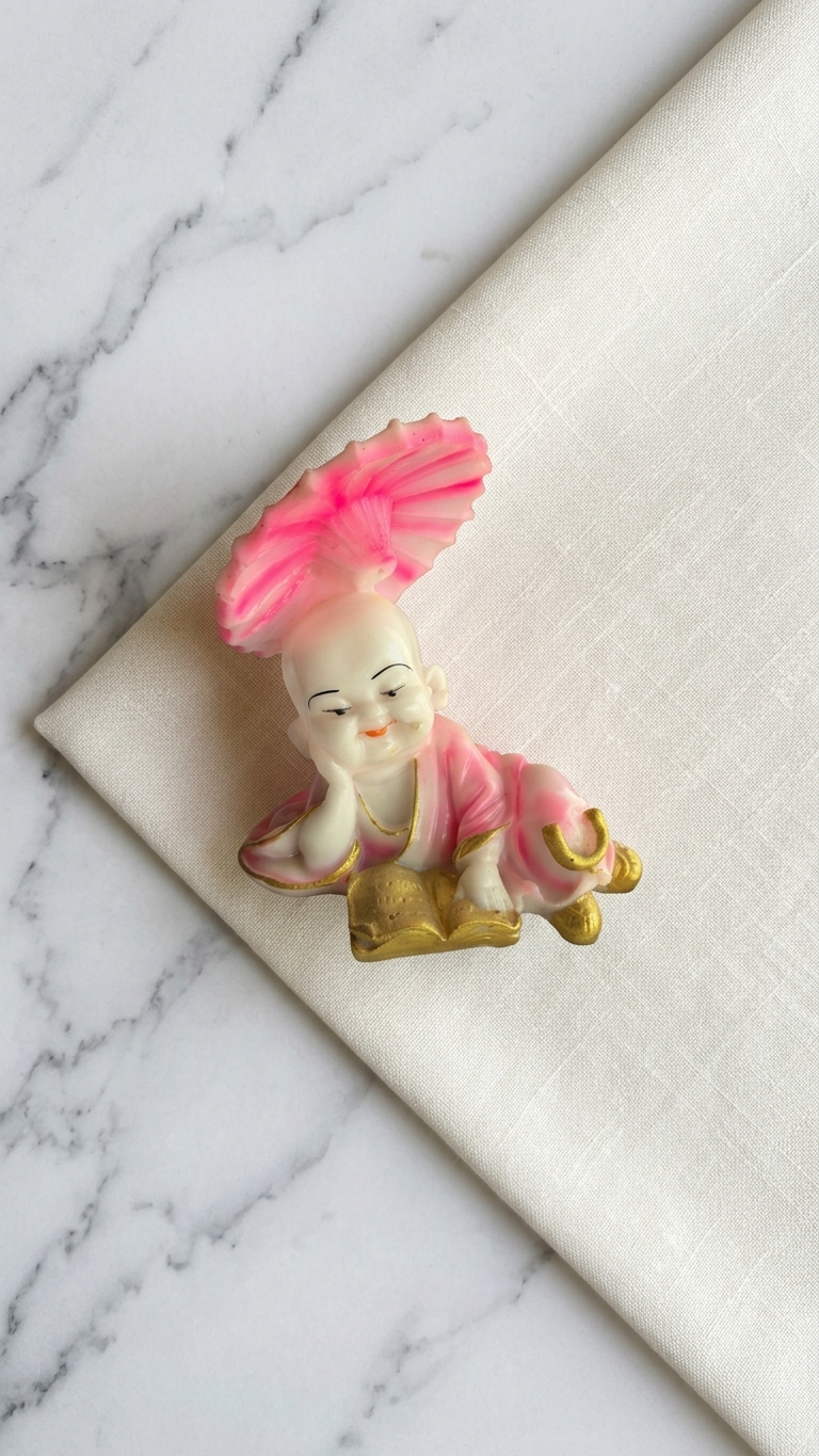 handcrafted monk reading showpiece