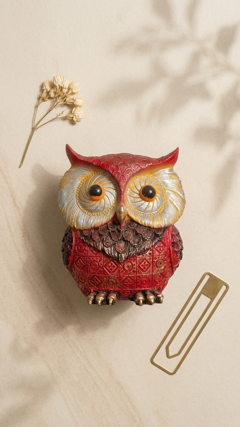 Handcrafted Vintage Owl Showpiece for Home Decor – Premium Decorative Owl Sculpture