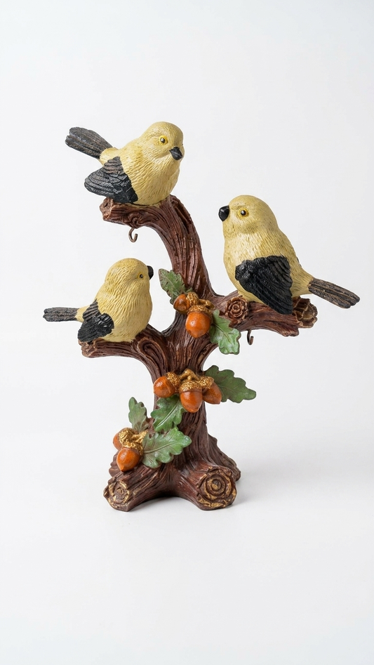 Three Birds on Tree Showpiece – Nature Inspired Decorative Statue for Home & Office
