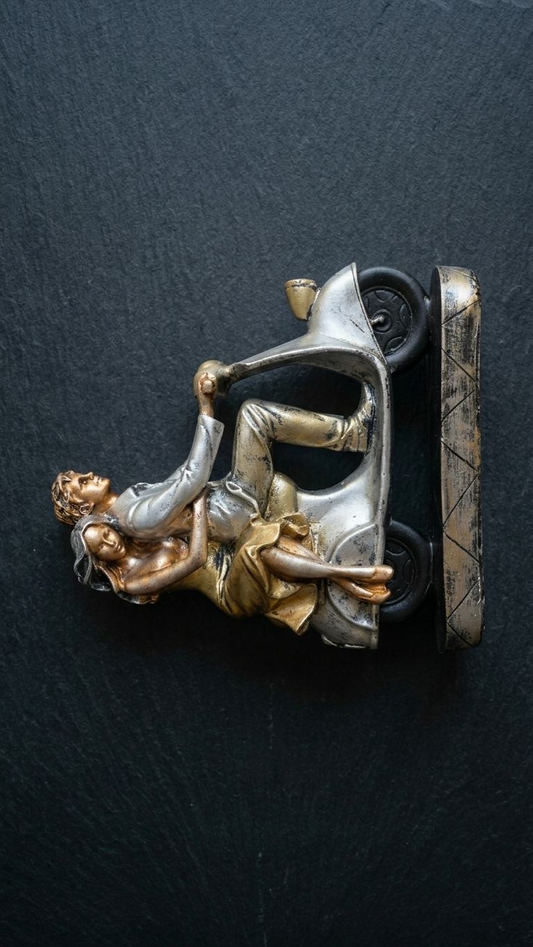 Handcrafted Romantic Couple Scooter Showpiece