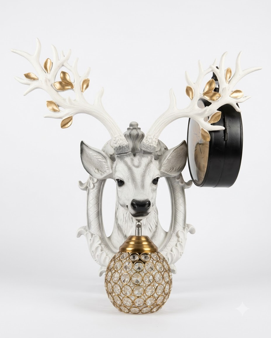 Golden Antler Deer Wall Light