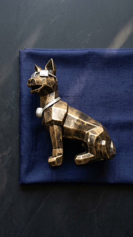 Handcrafted Modern Dog Showpiece with Glasses – Premium Decorative Sculpture