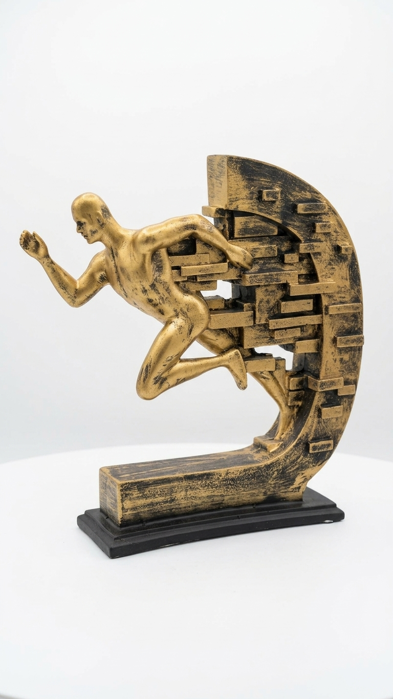 Handcrafted Running Man Abstract Sculpture