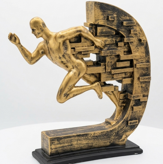 Handcrafted Running Man Abstract Sculpture