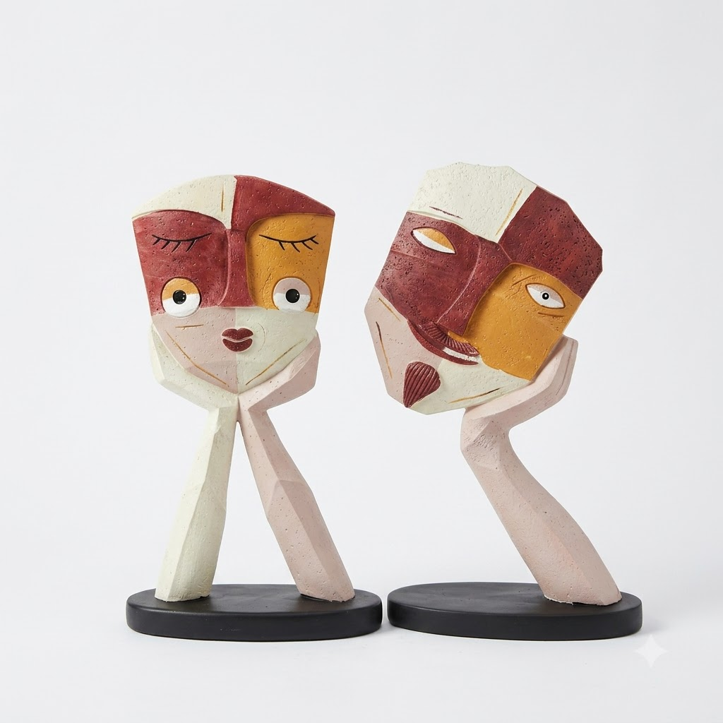 Abstract Couple Face Set