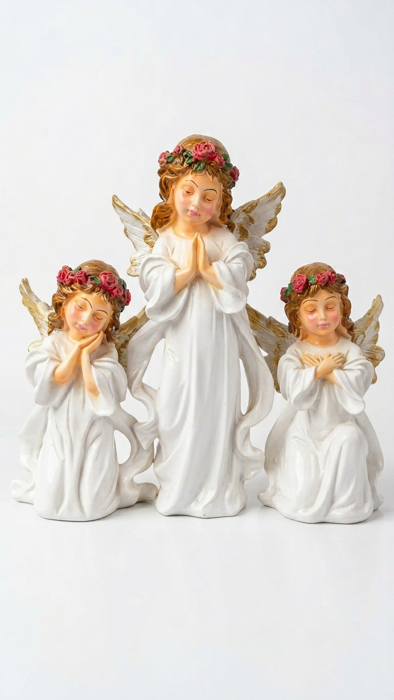 Divine Angel Showpiece Set of 3 – Peace, Blessings & Elegant Home Decor for Living Room