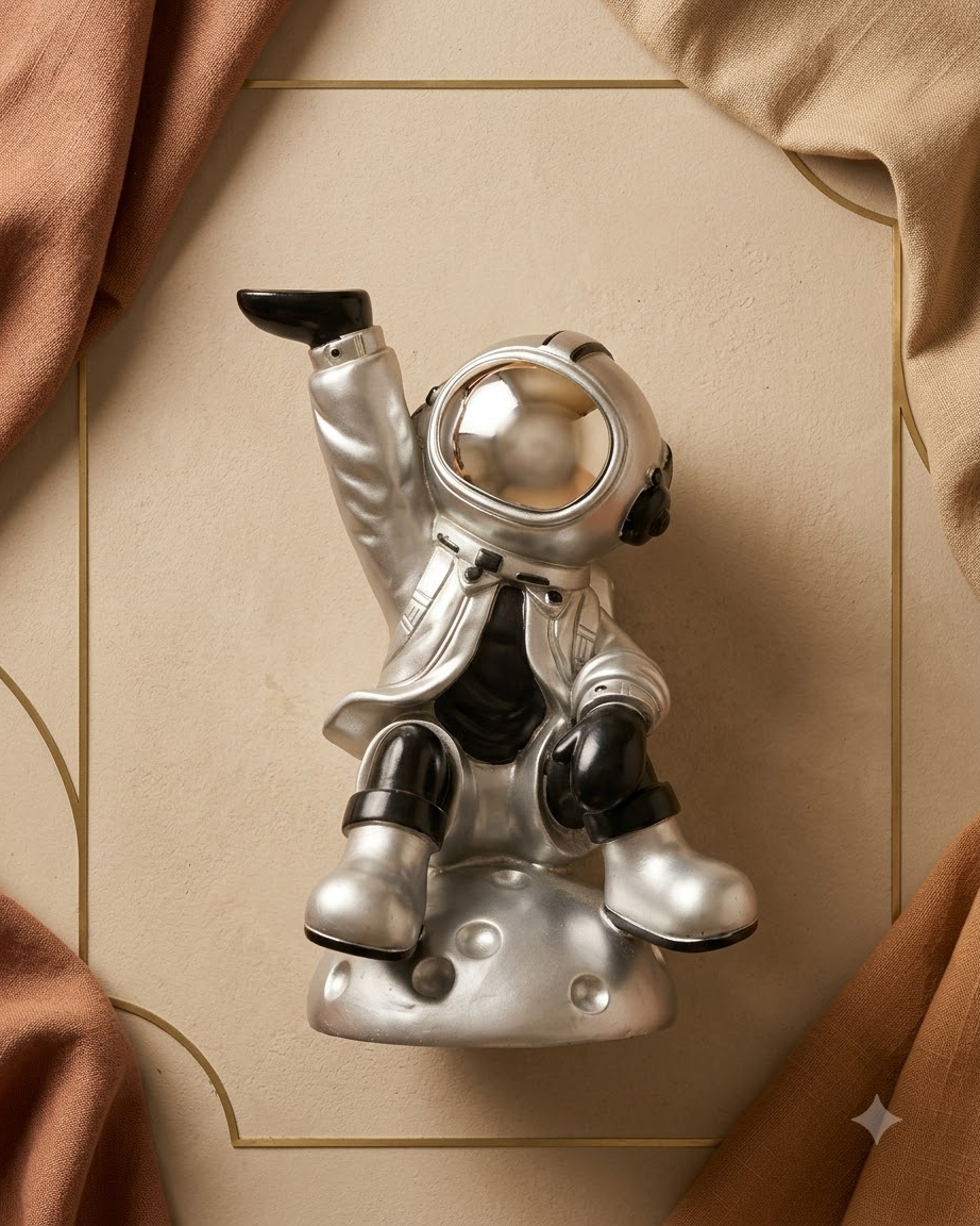 Silver Astronaut Showpiece for Home Decor
