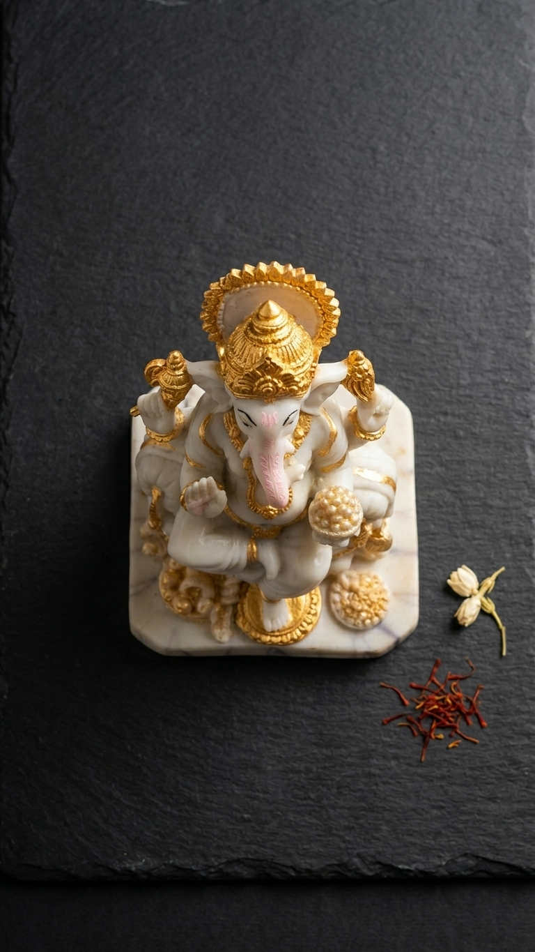 handcrafted Marble Ganesha Idol