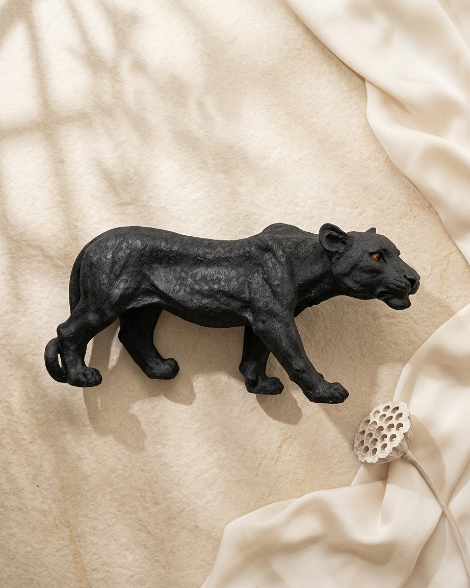 Handcrafted Shadow Panther Showpiece – Premium Wildlife Sculpture for Luxury Home Decor