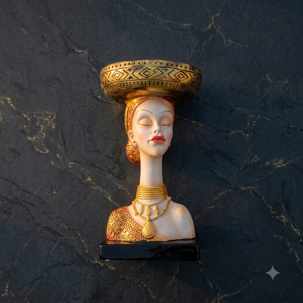 Lady Face Showpiece Set