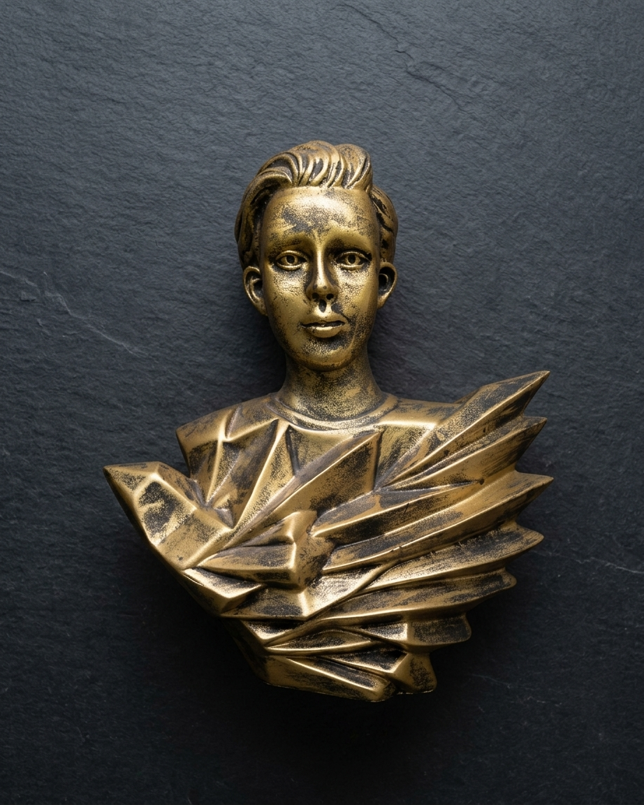 Handcrafted Geometric Gentleman Bust Sculpture – Modern Artistic Showpiece